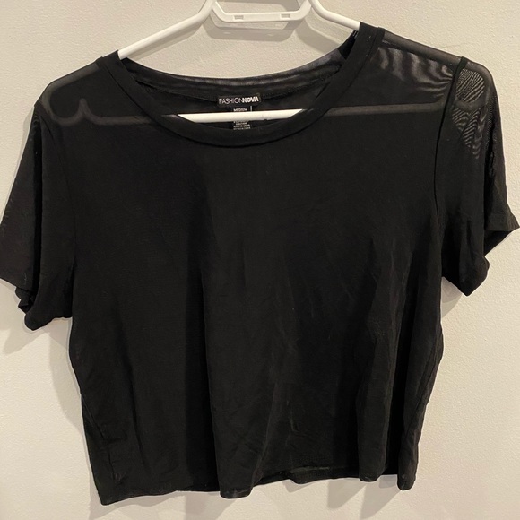 Fashion Nova Mesh Crop Top - Picture 2 of 3